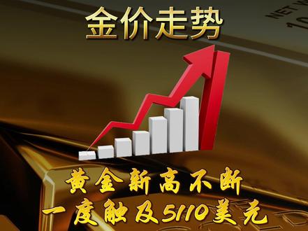 2026.1.26星期一下午17:00,黄金大幅上涨! 金价最高触及5110美元,刷新历史高位,金价日内暴涨逾120美元 #今日金价 #黄金价格 #金价 #财经
