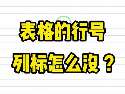 表格上方的ABC列标、以及左侧的数字行号都不见了,怎么恢复呢#办公技巧 #表格技巧