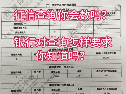 你会数你的征信查询吗? 学会看征信 贷款不迷糊 #怎么看征信报告 #征信 #贷款知识