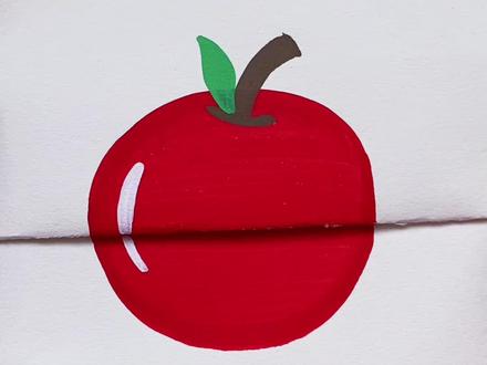 有趣的苹果折叠画#一起学画画 #简笔画 #创作灵感 #儿童绘画