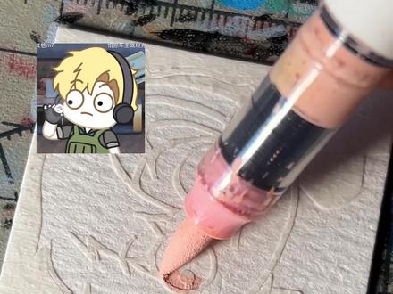 在美纹纸上画特战干员峰医 摸出几百颗非洲之星战绩 #美纹纸雕刻 #手工diy #三角洲行动 #游戏