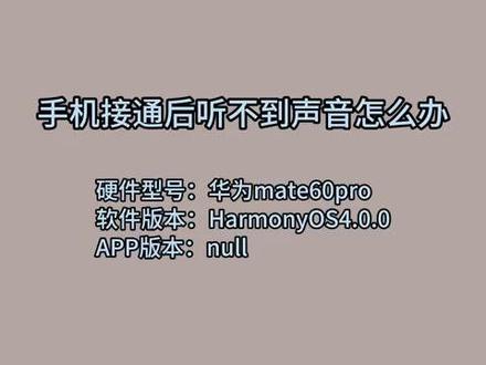 手机接通后听不到声音怎么办 #科技 #科普