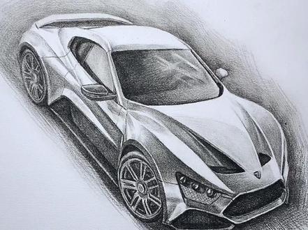 帅爆了-跑车#画画 #素描 #工业设计手绘 @抖音小助手 @DOU+小助手