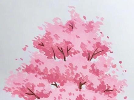 全网都在学!1分钟画出绝美樱花树 #自学画画 #画画其实很简单 #零基础学画画 #画樱花树