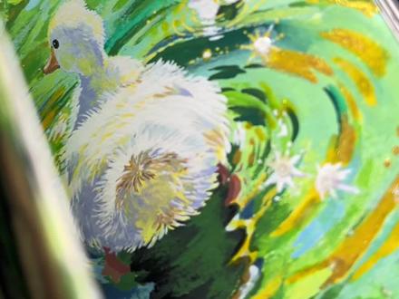 “春江水暖鸭先知🐣”丙烯马克笔教程 #丙烯马克笔 #春天 #跟着抖音学画画 #春天的色彩 #小清新治愈系画作分享