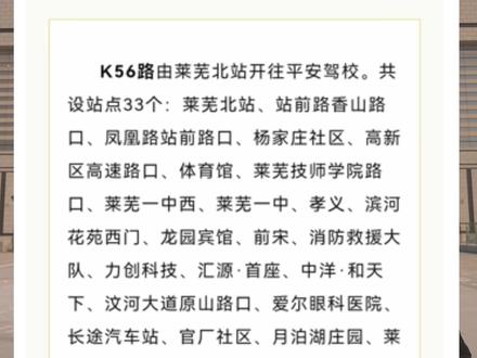 12月30日起,市民可乘坐K56、K59到济莱高铁莱芜北站#济莱高铁 #公交车 #莱芜 #济南 @抖音小助手