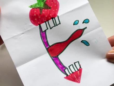 一起来画好玩有趣的尖叫草莓画吧#创意手工diy #简笔画 #折纸画#一起学画画