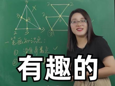 有趣的奥数——一笔画!来试试你能不能一笔画全整个图形#数学 #小学数学 #数学题