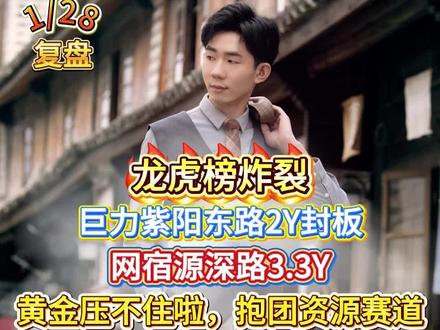 龙虎榜炸裂,巨力紫阳东路2Y封板,网宿源深路3.3Y,黄金压不住啦,抱团资源赛道#财经#大盘#短线#股票