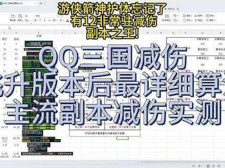 QQ三国飞升版本后减伤最详细算法