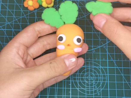 #超轻粘土手工 简单的胡萝卜教程来喽,自己动手是吧#手工制作