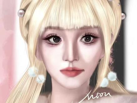 双马尾小田👀#procreate绘画 #cos #田曦薇超绝白发COS造型 #田曦薇 #和平精英