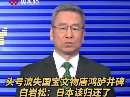 流失的中国国宝文物唐鸿胪井碑,白岩松:日本该归还了!(央视频号:央视新闻周刊)