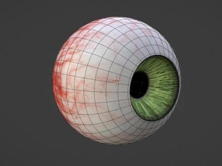 跟着视频学blender-带血丝的眼球 瞳孔可调