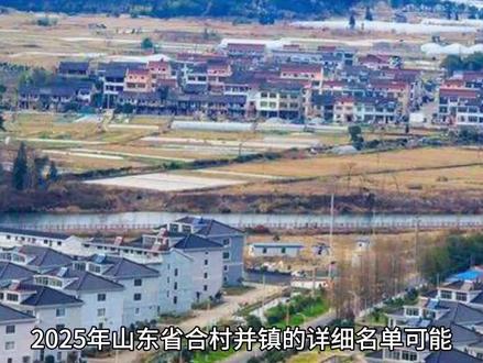 2025山东合村并镇名单