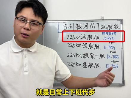 新上市吉利银河M7远航家上市权益!在售四款车型配置怎么选性价 比最高!保姆级导购攻略#吉利银河M7远航家 #主流精品电混SUV引领者 #新车选购指南