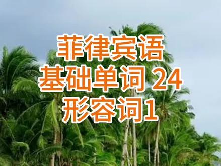 菲律宾语 基础单词 24
#菲律宾#菲律宾语#他加禄语#上热门