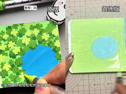 可爱的小狗四叶草画好啦,要看到最后哦 原创@千寻简笔画 #丙烯马克笔 #绘画 #日常生活 #跟着抖音学画画