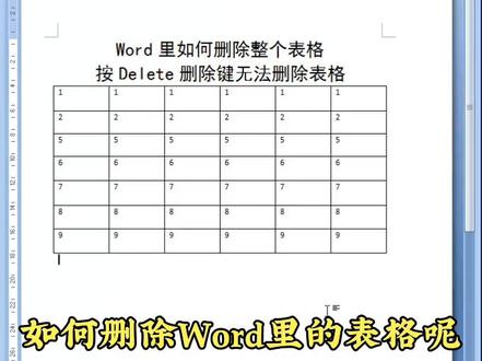 如何删除Word里的表格呢?Word里如何删除表格呢 #word表格 #表格技巧 #office办公技巧