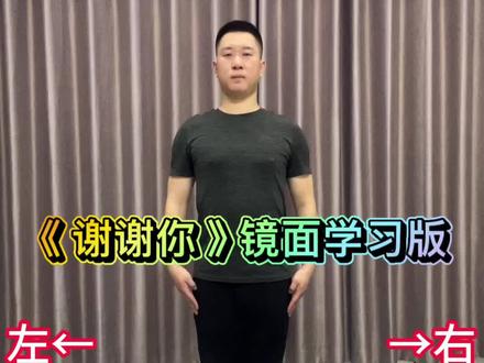 《谢谢你》手势舞镜面练习版。#谢谢你 #手势舞 #手语舞
