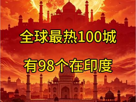 #印度 #高温天气 全球高温城市前100,印度独占98个