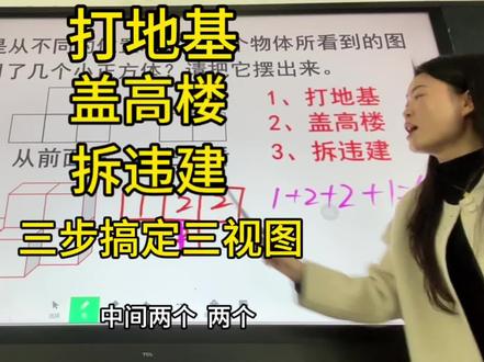 四下观察物体 | 三视图还原立体图形,打地基、盖高楼、拆违建 下面是从不同的位置观察同一个物体所看到的图形,一共用了几个小正方体?请把它摆出来。
(上面看、前面看、左面看如图)
#小学数学 #观察物体 #三视图#四年级下册#空间思维