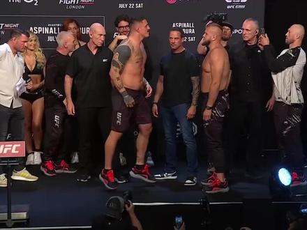 本期格斗之夜称重对视全过程,比赛本周日00点01开打。#ufc