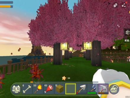 迷你世界31:喜欢粉色桃花的唯美,为美化村庄,打造一个小桃林