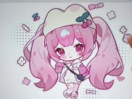 零基础学动漫|动漫人物Q版超可爱软萌小甜妹双马尾+樱桃贝雷帽。软乎乎的小表情也太萌啦!喜欢的宝贝赶快点赞收藏画起来#线上美术课#Q版漫画 #二次元少女#零基础学画画 #绘画教程