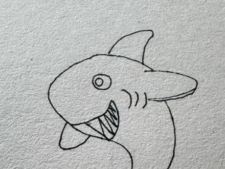 帅气的鲨鱼 原来还能这么画!#画画 #简笔画 #一学就会系列 #画画其实很简单 #鲨鱼