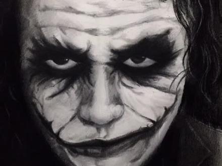 画张蝙蝠侠里的joker!世间再永无小丑……致敬,希斯·莱杰!!