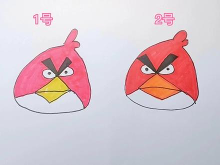 和妹妹比赛画愤怒的小鸟 #愤怒的小鸟 #简笔画 #画画