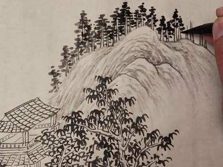 远景丛林常见画法#零基础学画画 #每日一画