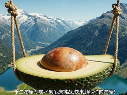 十二星座专属水果吊床挑战,快来领取你的星座! #十二星座 #吊床 #解压 #asmr #ai