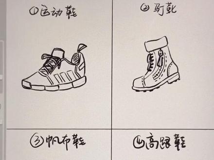 4种鞋的画法,请忽视挡住镜头的头发😂#画画教程 #鞋子画法 #procreate