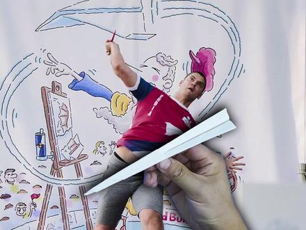 大力出奇迹!红牛纸飞机大赛冠军纸标枪#纸飞机 #折纸 #红牛