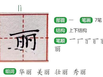 丽 二年级上册生字同步教学#创作灵感 #硬笔楷书 #规范字 #创作灵感 #规范字教学 #练字