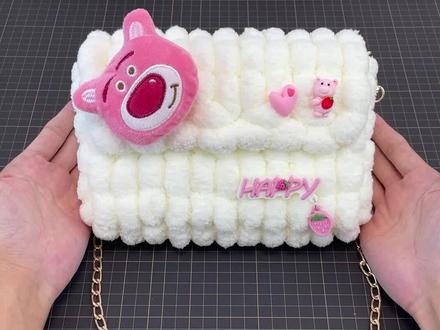 新手工奶油泡芙包包侧片缝合教程③,简单详细~新手也能上手啦#手工diy #少女心爆棚 #手工编织 #泡芙包包 #毛线钩织