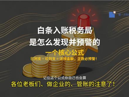 白条入账税务局是怎么发现并预警的?一个核心公式,学会你也没算出来!!!#财务#税务 #财税 #会计 #创业