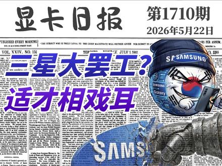 三星罢工临阵熄火:内存会降回去吗?显卡日报5月22日 #内存 #显卡 #三星