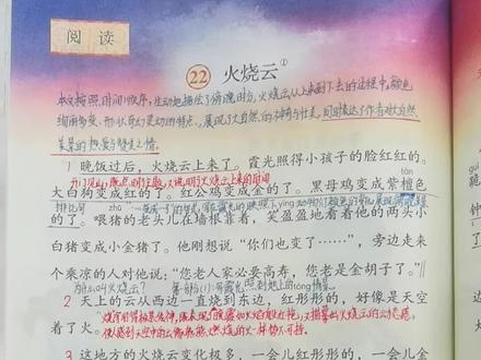 三年级语文下册《火烧云》视频讲解完整版。成人课堂。春季新教材,改版后最新版。#预习#复习#小学语文#教师#家长
