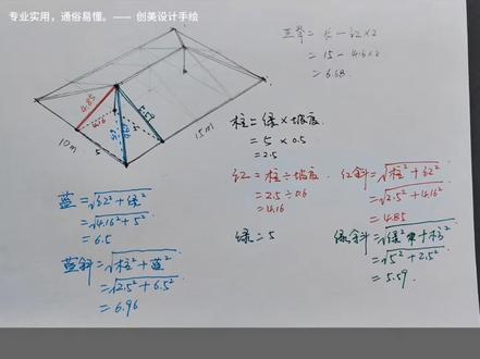 一分钟彻底搞懂屋面瓦的计算 建筑屋顶设计手绘教程,屋面瓦设计手绘教程。#手绘 #手绘教程 #屋面瓦 #屋顶设计 #装修