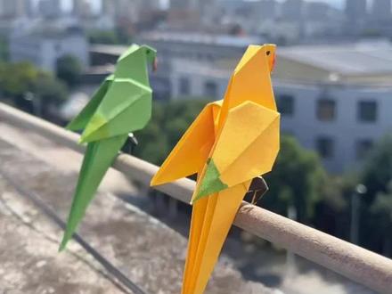 一张正方形纸折一只可以站立的鹦鹉,小朋友可喜欢了!#小鸟折纸教程 #折纸#折纸玩具