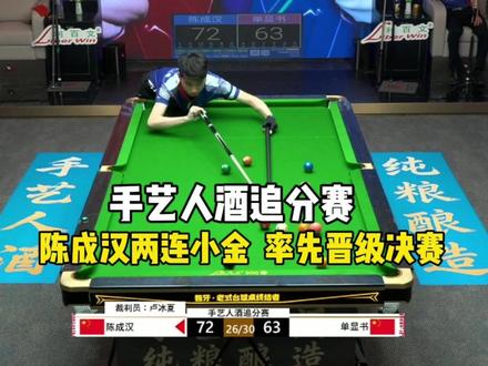 手艺人酒追分赛 陈成汉两连小金,率先晋级决赛!#台球 #独牙 #独牙九球比赛