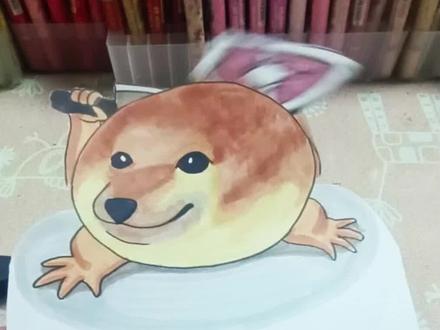我的刀盾,手工可动版。#我的刀盾 #柴犬表情包 #手工玩具