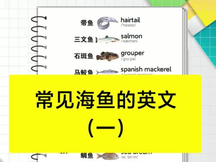 常见海鱼的英文(一)@DOU+小助手 #萌知计划 #学科知识
