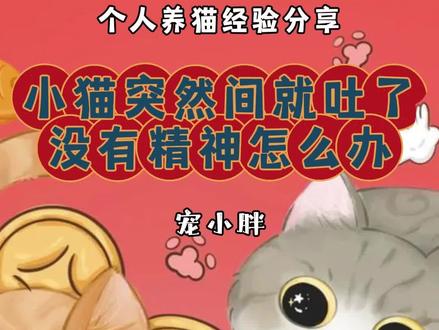 小猫突然间吐了没有精神了怎么办? #养猫经验分享 #猫咪没有精神 #猫吐了
