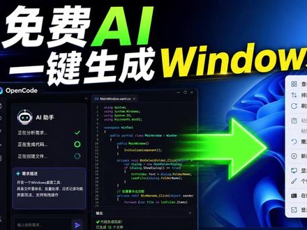 如何用OpenCode10分钟做出Win11右键菜单优化工具 不用写代码,AI 自动帮你开发 Windows 工具,还能自动修复错误与安装环境。#Windows11 #AI编程 #VibeCoding #氛围编程 #OpenCode