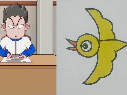 看动画学画画:儿童简笔画 - 飞翔的小鸟 #亲子 #感谢抖音我要上热门 #育儿 #看动画学画画简笔画