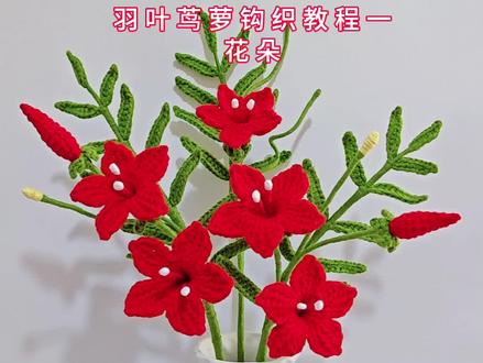 羽叶茑萝钩织教程一:花朵,线材使用@苏苏姐家官方旗舰店 四股唯棉,颜色51号37号16号64号,钩针2.0,原创花朵一体钩织,花瓣阿富汗短针#原创 #手工编织零基础教学 #钩针教程 #钩针编织 #钩针编织教程